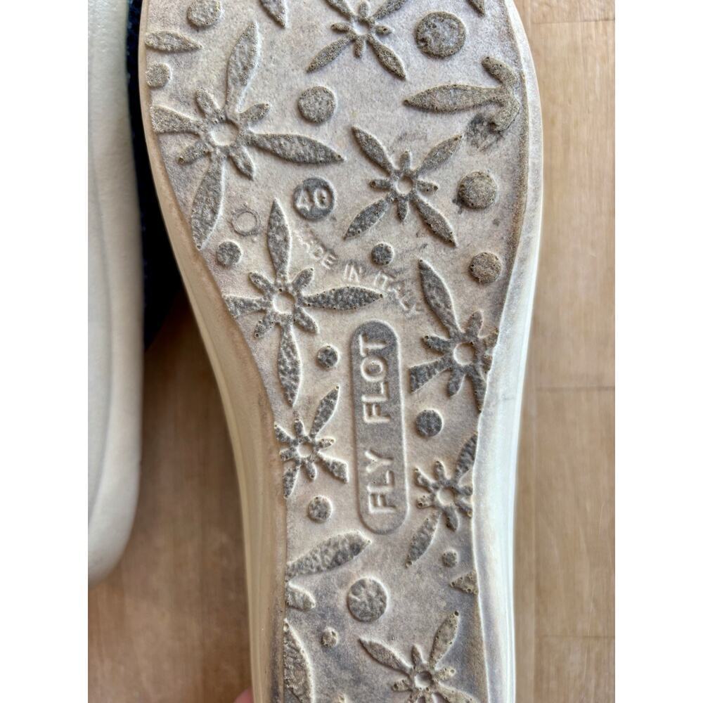Fly Flot Italian Sandal Women Size 40/9 Blue Comfort Wedge Slide Slip On Casual - Picture 7 of 7